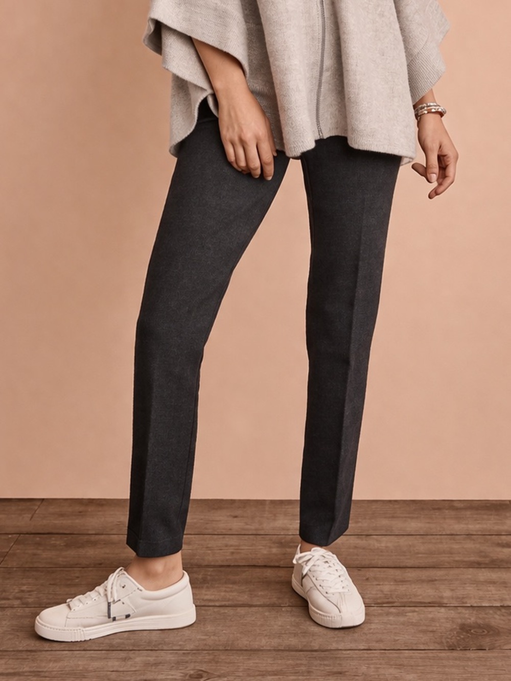 J. Jill Ponte Slim‎ Leg Gray Charcoal Twill Pull On Stretch W/ Pockets XL Casual